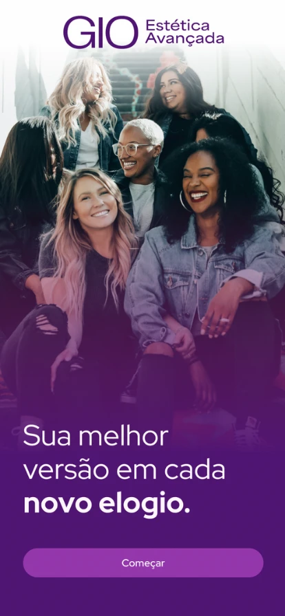 Tela de abertura do app Gio Estética Avançada